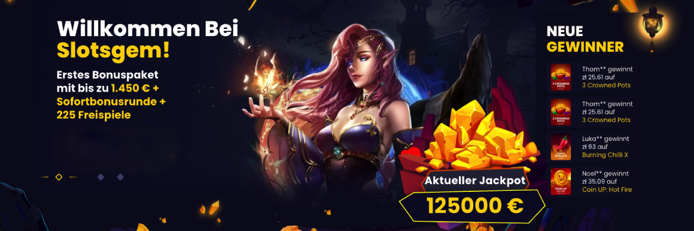 SlotsGem Casino Deutschland – Willkommensangebot und Lobby